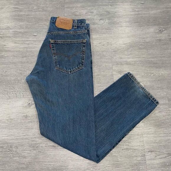 Levi's 505 Blue Jeans Men 32x30 Straight Leg Faded Denim Pants Vintage Y2K Baggy